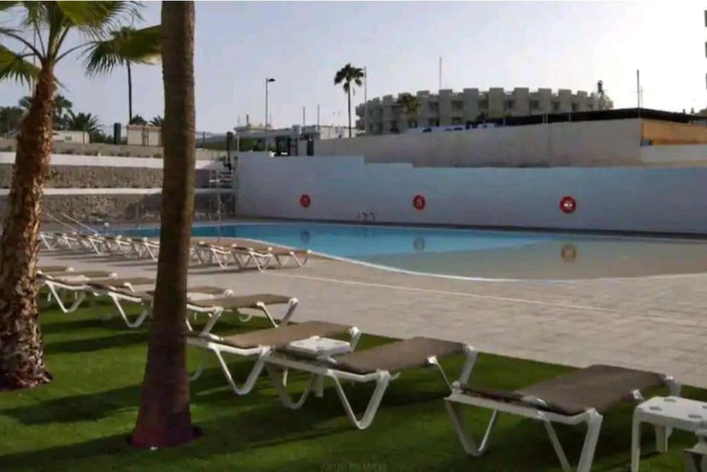 Traumhafte Wohnung Mit Panoramablick Und Pool Playa del Inglés Exteriör bild